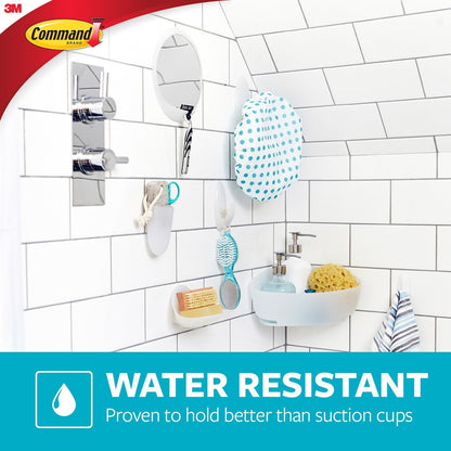 Bathroom Hook with Water-Resistant Strips, 1-Hook, 2-Strips, Organize Damage-Free