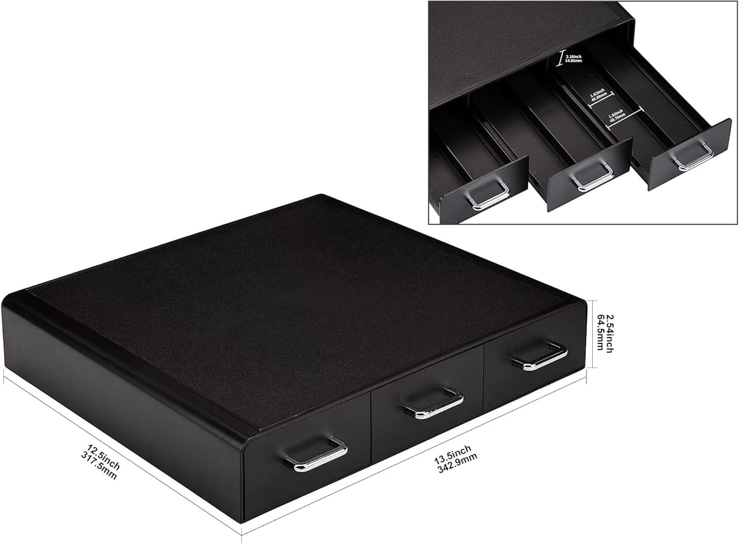 K-Cup Compatible Coffee Pod Storage Drawer, 3 Easy-Open Drawers, 36 Pod Capacity, Black