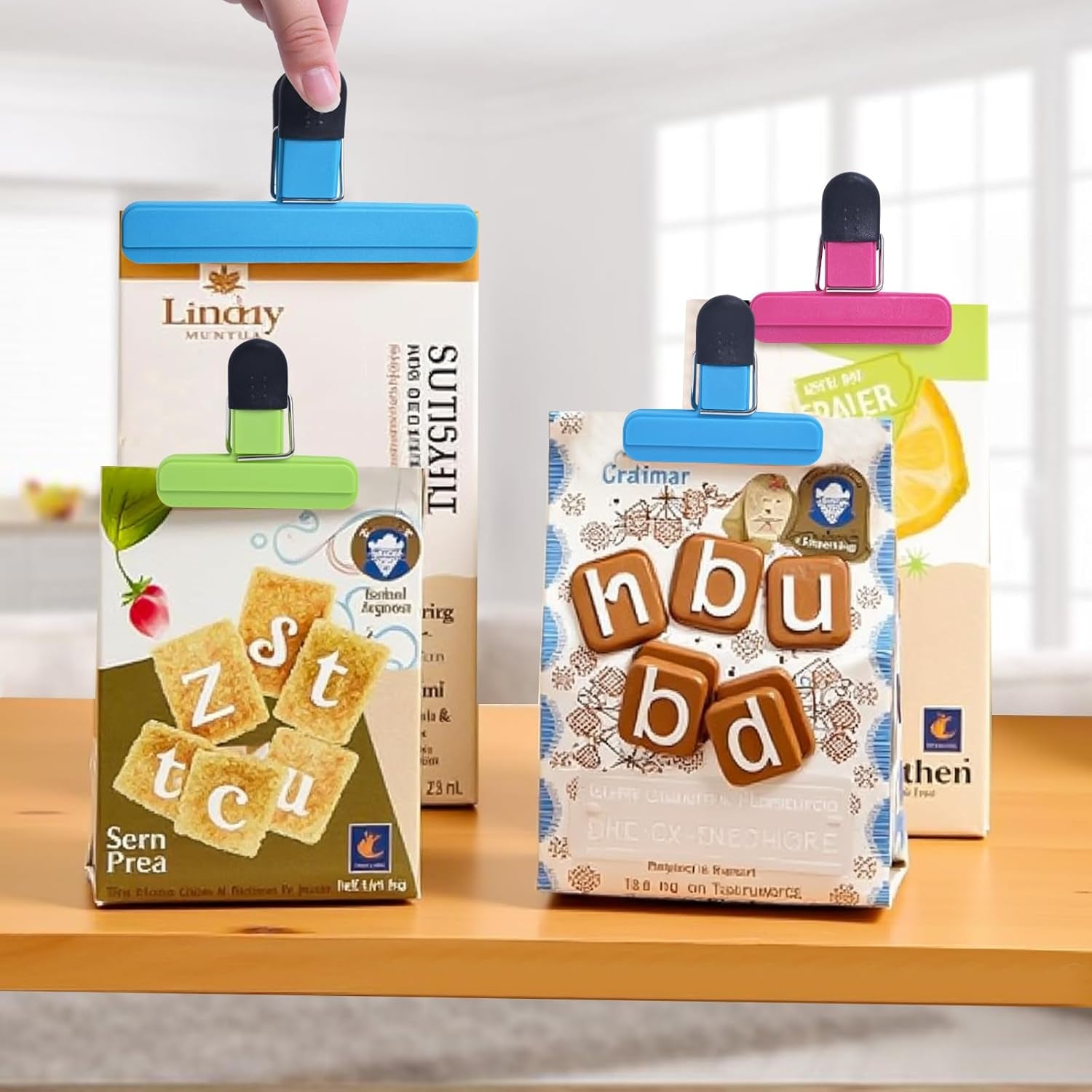 9Pack Large Chip Bag Clips - Assorted Sizes Food Bag Clips Plastic Heavy Seal Grip