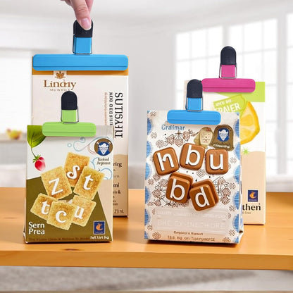 9Pack Large Chip Bag Clips - Assorted Sizes Food Bag Clips Plastic Heavy Seal Grip