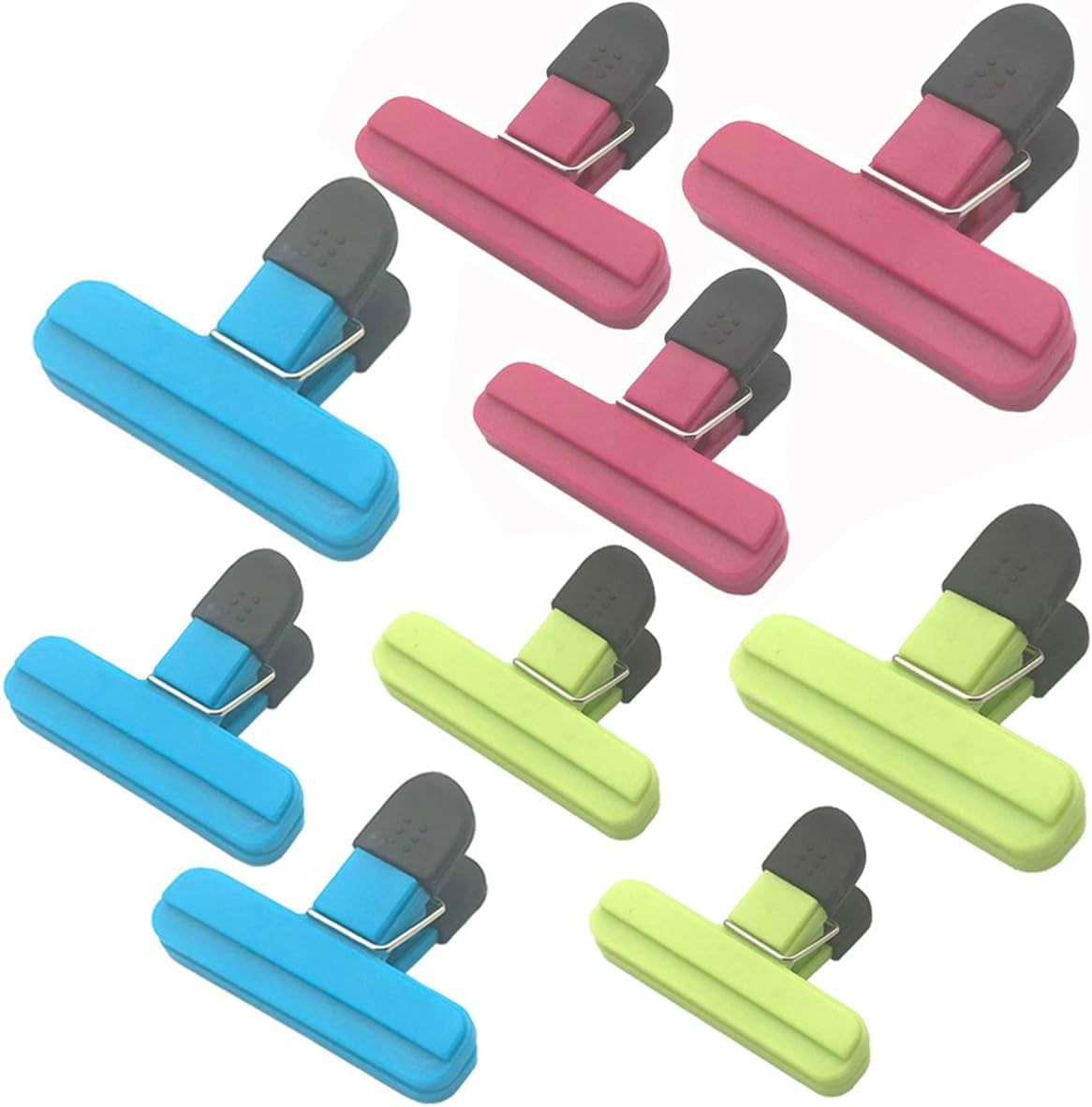 9Pack Large Chip Bag Clips - Assorted Sizes Food Bag Clips Plastic Heavy Seal Grip