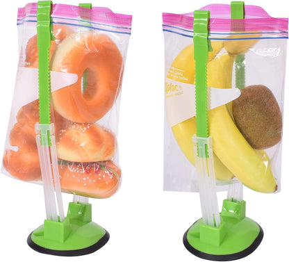Baggy Rack - (8 Pack),Food Storage Bags Clip, for Food Prep Bag/Plastic Freezer Bag/Ziploc Bag Holder Stand,Meal Planning/Prep Bag Holders.
