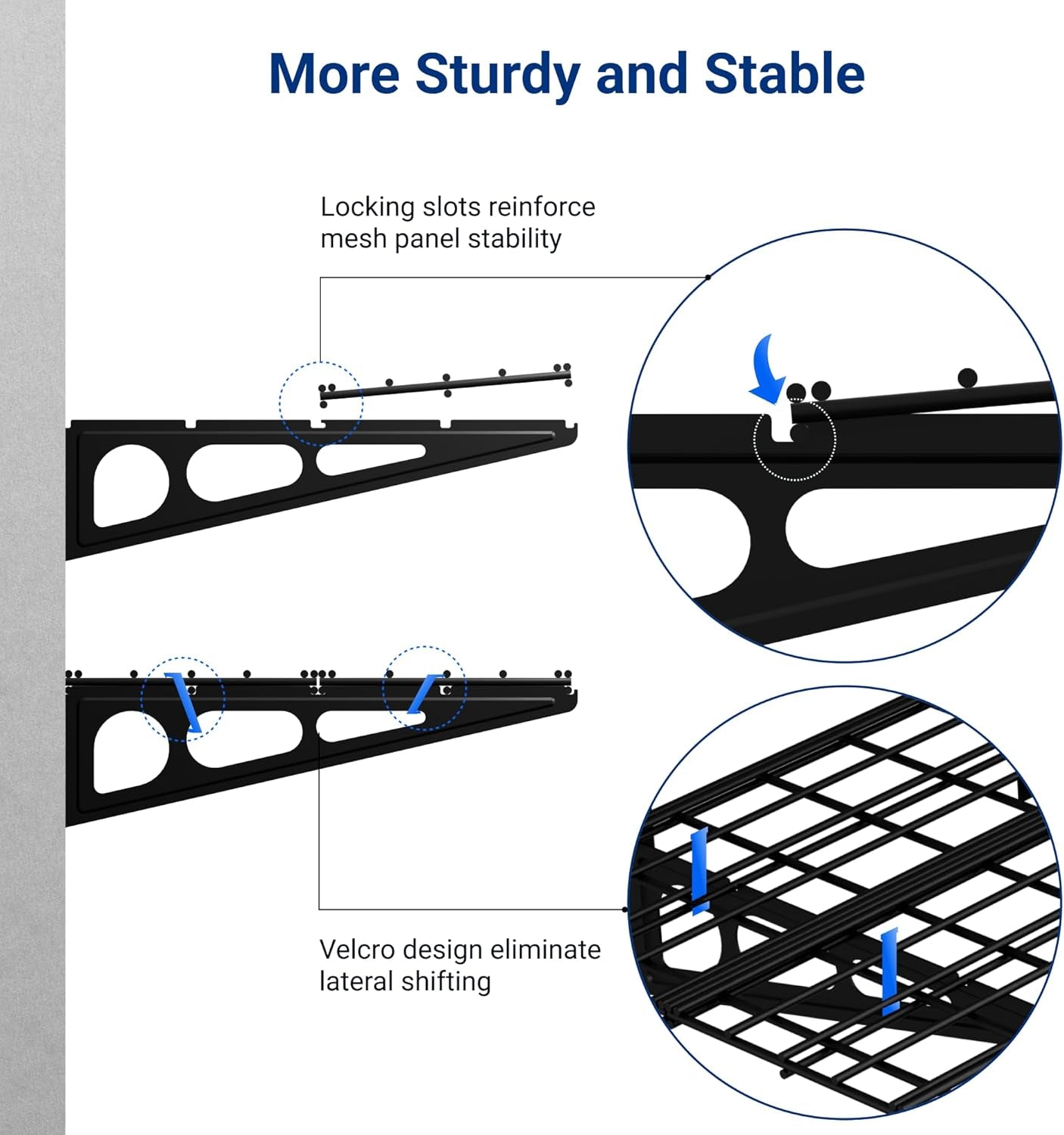 2-Pack 2X6Ft Garage Shelving 24-Inch-By-72-Inch Heavy Duty Wall Mounted Shelves Garage Storage Rack Floating Shelves, 1400Lbs Load Capacity, Black, Classic Series