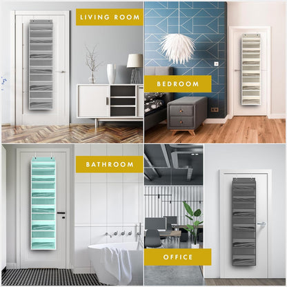 UPGRADED 6 Tiers over the Door Organizer Hanging - 100D EXTRA THICK & 50Lbs HUGE CAPACITY, 12 Side Mesh Pockets over the Door Shoe Organizer, Hanging Closet Organizer (Ivory, 1Pc)